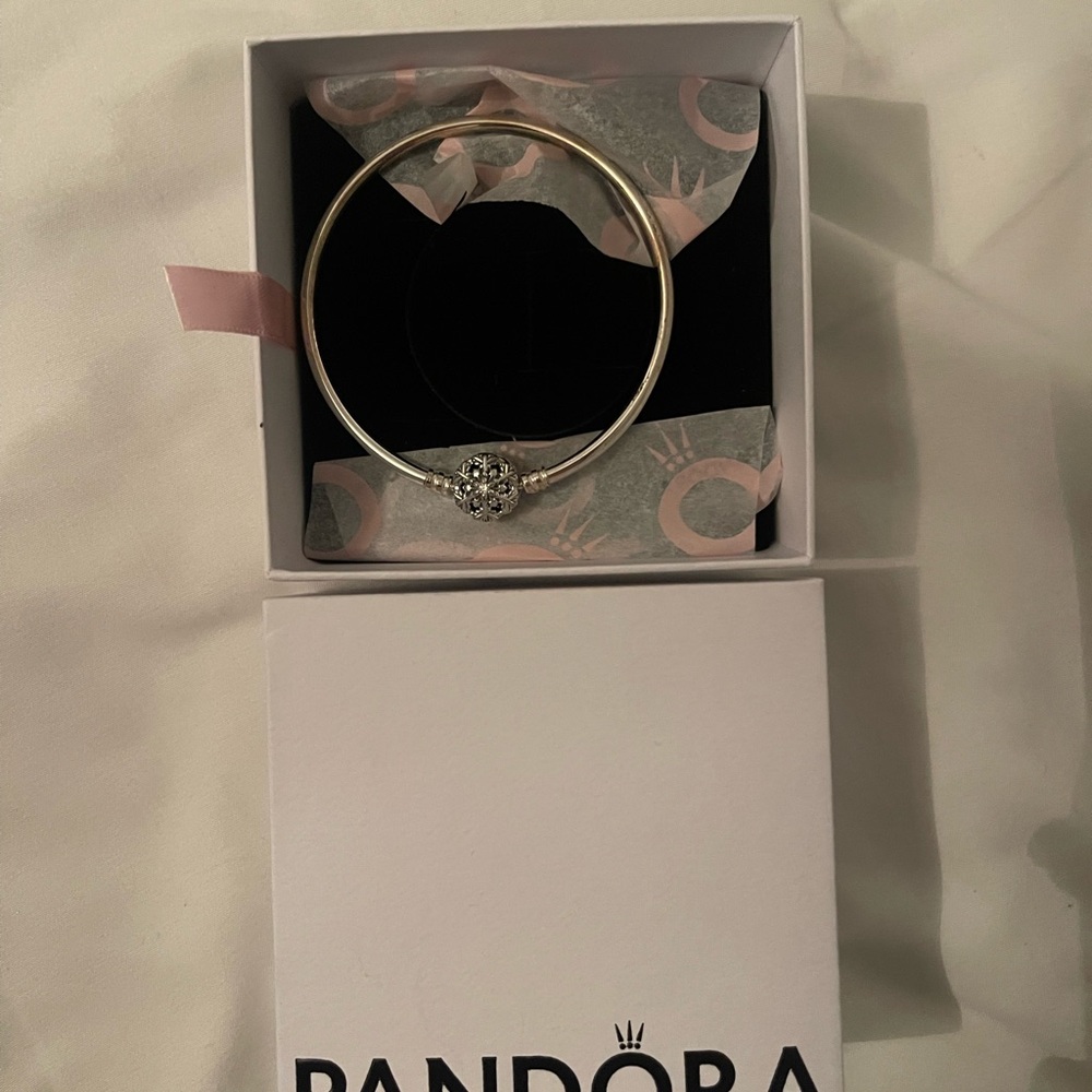 Pandora Silver Bracelet with Glittering Charm